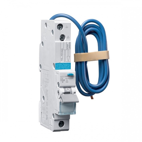 Hager ADC406U 1 Module Single Pole C Curve Type A RCBO For Commercial Installations 6A 10kA 30mA