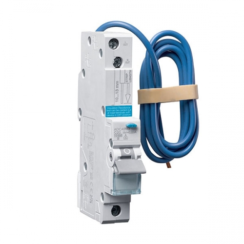 Hager ADC420U 1 Module Single Pole C Curve Type A RCBO For Commercial Installations 20A 10kA 30mA Hager ADC420U 1 Module Single Pole C Curve Type A RCBO For Commercial Installations 20A 10kA 30mA