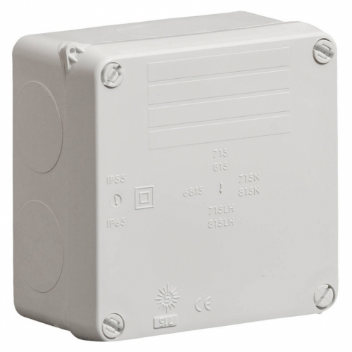 Wiska 815LH WIB1-PACK (Pack of 4) Light Grey Thermoplastic Surface Mount Sealed Weatherproof Junction Box With Smooth Sides IP65 L: 110mm | W: 110mm | D: 60mm Wiska 815LH WIB1-PACK (Pack of 4) Light Grey Thermoplastic Surface Mount Sealed Weatherproof Junction Box With Smooth Sides IP65 L: 110mm | W: 110mm | D: 60mm