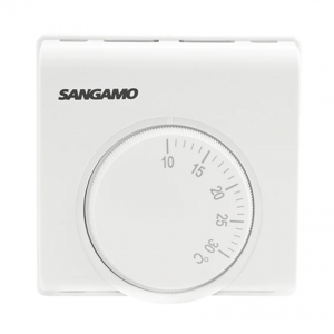 Sangamo CHOICERSTAT1 Choice White Mechanical Room Thermostat With Surface Mount Wall Plate 10°C - 30°C 10(3)A 230V