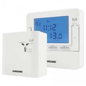 Sangamo CHOICERSTAT5RF Choice White Wireless Digital 24hr / 7day Programmable Room Thermostat + Receiver With 30m Range & 6 Programmable Events Per Day 5°C - 35°C 16A 250V