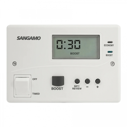 Sangamo PSDF2 Powersaver White 24Hr Programmable Digital Immersion Heater Timer With Pre-Set Adjustable Programs & 2 Hour Boost - For Use With Off-Peark Tariffs 13A 230V