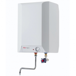 Zip T5OB10 Tudor5 White 9.8 Litre 2kW Single Point Of Use Oversink Vented Water Heater With Adjustable Temperature Control & Spout
