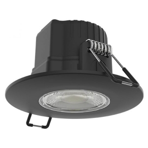 Collingwood Lighting H2EXT1B H2 Pro Extreme CSP Black Dimmable Round Fixed CCT LED Downlight With 3 Colour Selectable LEDs IP65 From Front & Rear 5W 480Lm-560Lm 240V