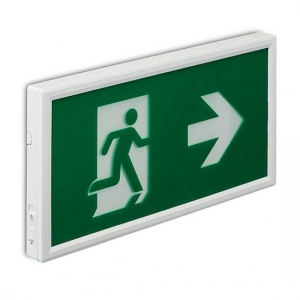 Collingwood Lighting EMBX35M Salvus White Manual-Test LED Emergency Exit Box With Daylight White 6500K LEDs, Lithium Battery - Requires Legend IP20 3.5W 47Lm 240V