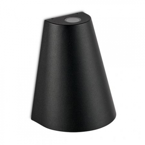 Collingwood Lighting WL014X30 Black Aluminium LED Cone Shaped Up & Down Wall Light With Warm White 3000K LEDs IP54 5.7W 350Lm 240V