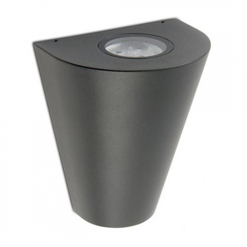 Collingwood Lighting WL014G30 Grey Aluminium LED Cone Shaped Up and Down Wall Light With Warm White 3000K LEDs IP65 5.7W 350Lm 240V