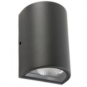 Collingwood Lighting WL015G30 Grey Aluminium LED Tubular Up & Down Wall Light With Warm White 3000K LEDs IP65 13W 1000Lm 240V