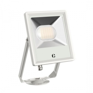 Collingwood Lighting FL05WXCS White Aluminium CCT LED Floodlight With 3 Colour Selectable LEDs & Mounting Bracket IP65 50W 5000-5600Lm 240V