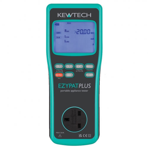 Kewtech EZYPATPLUS Handheld Battery Portable Appliance Tester With Run Leakage Test - Used With Downloadable KEWPAT Smartphone App
