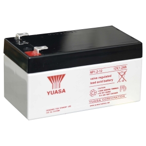 Yuasa NP1.2-12 Re-Chargeable Lead Acid Battery For Fire Alarm Panels, Security Alarms & Emergency Lighting Systems 1.2Ah 12V Height: 55mm | Width: 48mm | Length: 97mm