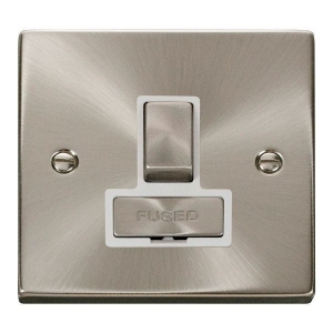 Click VPSC751WH Deco Satin Chrome 13A DP Fused Switched Connection Unit With Ingot Switch & White Inserts