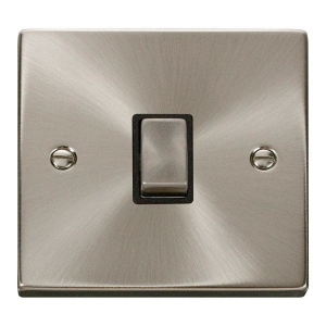 Click VPSC722BK Deco Satin Chrome 20A DP Switch With Ingot Switch & Black Inserts