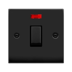 Click VPMB723BK Deco Matt Black 20A DP Switch With Neon, Ingot Switch & Black Inserts Click VPMB723BK Deco Matt Black 20A DP Switch With Neon, Ingot Switch & Black Inserts