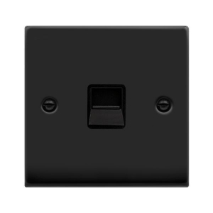 Click VPMB120BK Deco Matt Black Single Master Telephone Outlet With Black Inserts