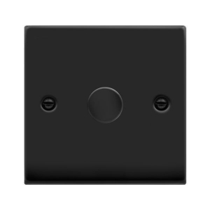 Click VPMB161 Deco Matt Black 1 Gang 2 Way 100W Dimmer Switch (Trailing Edge) for LED Lamps