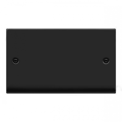 Click VPMB061 Deco Matt Black 2 Gang Blank Plate