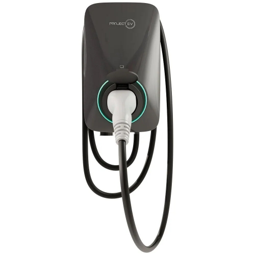 Project-EV APEX-7S-T Apex 7.4kW 32A 1Ph 230V AC Single Gun 5m Tethered EV Wall Charger With Pen Fault Protection Black
