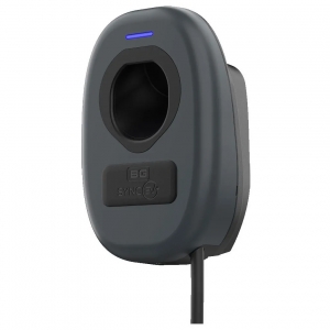 SyncEV EVWC2T7G 7.4kW 32A 1Ph 230V AC Single Gun 7.5m Tethered EV Wall Charger With WiFi + Ethernet & Pen Fault Protection Black