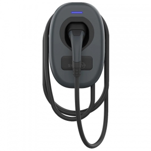 SyncEV EVWC2T7GG 7.4kW 32A 1Ph 230V AC Single Gun 7.5m Tethered EV Wall Charger With WiFi, 4G + Ethernet & Pen Fault Protection Black