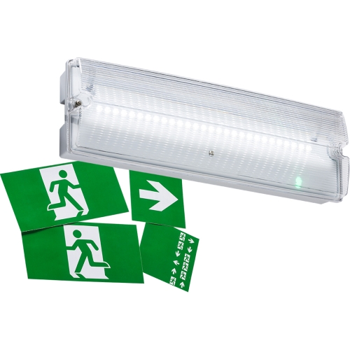 Led Bulkhead Prismatic Rectangular Knightsbridge EMLED4L White 3W 125Lm IP65 Emergency LED Bulkhead With ...