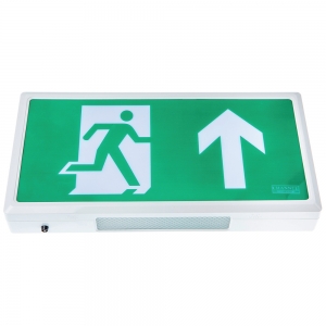 Channel Safety AL/M3/LED/LI Alpine White 1.9W LED Emergency Exit Sign With Up Arrow Legend, Remote Infra-Red Testing & LiFePo4 Lithium Battery Backup