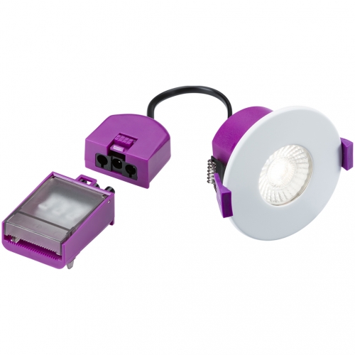 Knightsbridge SPKEVFS10 SpektroLED Evo Pack Of 10 Fixed IP65 5/7W Wattage & CCT Selectable LED Fire Rated Downlights - Requires Bezels 240V