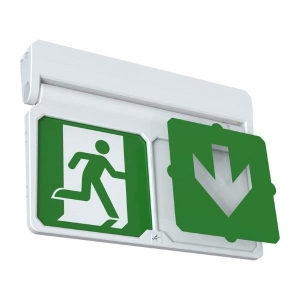 Ansell Lighting AADL/3M/W Adler White 2W Self-Test Emergency Exit Sign With Rotatable Legends, 5 Mounting Options & LiFePo4 Lithium Battery Backup