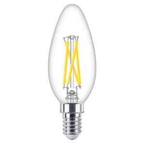 Philips 929003011982 CorePro Classic Dimmable 2.5W Clear Glass LED Filament Candle Lamp ES Cap Warm White 2200-2700K 340Lm