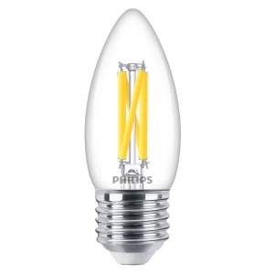 Philips 929003012382 CorePro Classic Dimmable 3.4W Clear Glass LED Filament Candle Lamp ES Cap Warm White 2200-2700K 470Lm