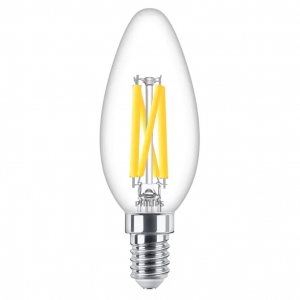 Philips 929003012242 CorePro Classic Dimmable 3.4W Clear Glass LED Filament Candle Lamp SES Cap Warm White 2200-2700K 470Lm