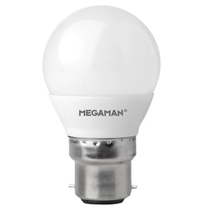 Megaman 143394E Economy Series Non-Dimmable Frosted LED Golfball Lamp With Warm White 2700K LEDs 2.9W 250Lm BC 240V