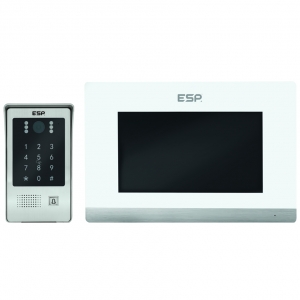 ESP A1IPKW Aperta IP POE App Controllable Single Way Door Entry Kit With White Touch Screen GUI Monitor & Outdoor Station