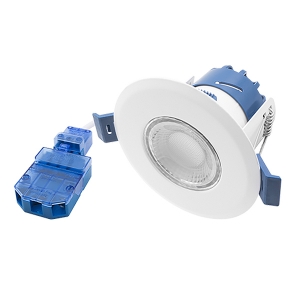 Ovia Lighting OXM-W-10 Inceptor Milli White (Pack Of 10) IP65 Fixed Wattage & 3 CCT Selectable LED Fire-Rated Downlight With Flow Connector 4-6.4W 430-800Lm 240V