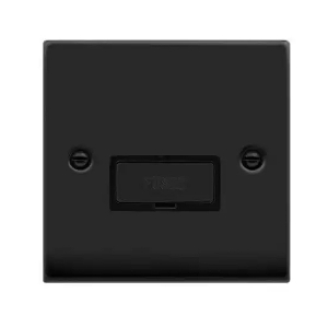 Click VPMB750BK Deco Matt Black 13A Fused Unswitched Connection Unit With Ingot Fuserholder & Black Inserts