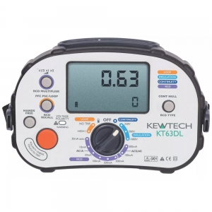  Kewtech KT63DL 5-In-1 Digital Multi-Function Tester With Insulation, Continuity, Loop Testing, PSC Testing & Auto RCD Test IP54