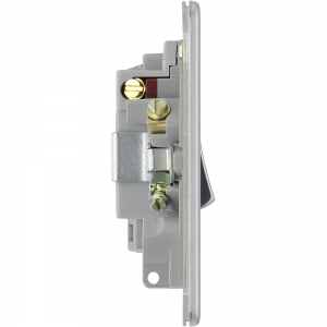 BG Electrical FBS54 Flatplate Brushed Steel Screwless Unswitched Fused Connection Unit 13A
