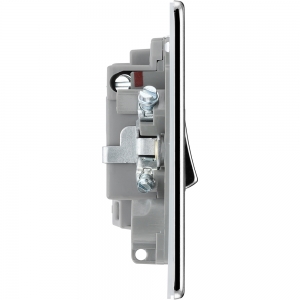 BG Electrical FPC50 Flatplate Polished Chrome Screwless Double Pole Switched Fused Connection Unit 13A