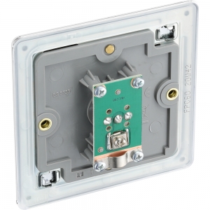 BG Electrical FPC60 Flatplate Polished Chrome Screwless Single Non-Isolated Co-Axial TV Socket