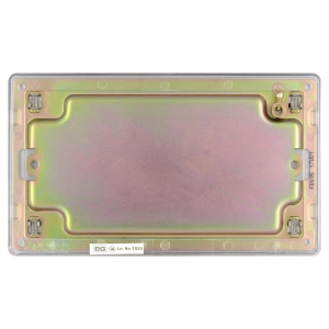 BG Electrical FPC95 Flatplate Polished Chrome Screwless 2 Gang Blank Plate