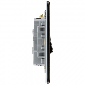 BG Electrical FBN43 Flatplate Black Nickel Screwless 3 Gang 2 Way Plateswitch 20A 16Ax