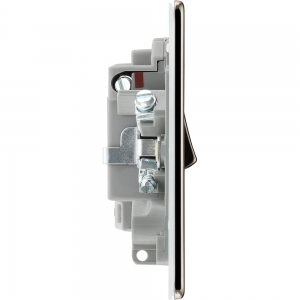 BG Electrical FBN50 Flatplate Black Nickel Screwless Double Pole Switched Fused Connection Unit 13A