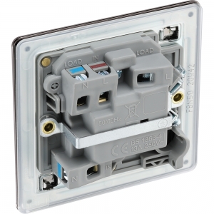 BG Electrical FBN52 Flatplate Black Nickel Screwless Double Pole Switched Fused Connection Unit With Neon 13A