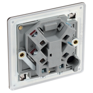BG Electrical FBN54 Flatplate Black Nickel Screwless Unswitched Fused Connection Unit 13A
