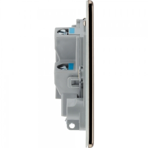 BG Electrical FBN54 Flatplate Black Nickel Screwless Unswitched Fused Connection Unit 13A