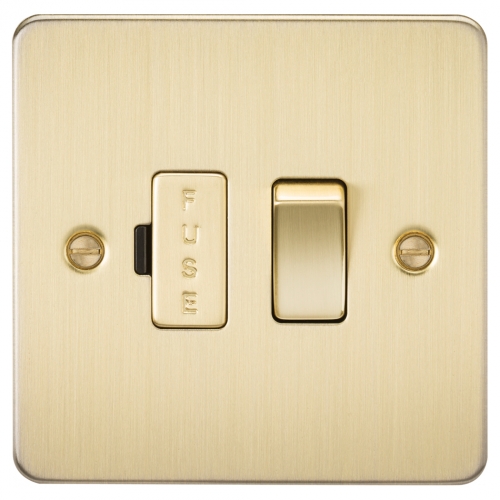 Knightsbridge FP6300BB Brushed Brass Flat Plate 13A Switched Fused Connection Unit