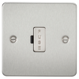 Knightsbridge FP6000BC Brushed Chrome Flat Plate 13A Unswitched Fused Connection Unit