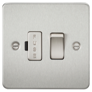 Knightsbridge FP6300BC Brushed Chrome Flat Plate 13A Switched Fused Connection Unit