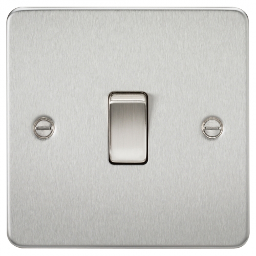 Knightsbridge FP8341BC Brushed Chrome Flat Plate 20A DP Control Switch