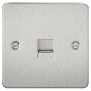 Knightsbridge FP7300BC Brushed Chrome Flat Plate Single BT Phone Master Socket
